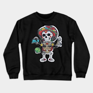 Mexican skeleton at Cinco de Mayo Crewneck Sweatshirt